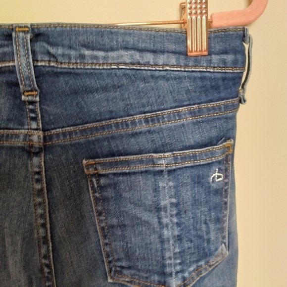 Rag & Bone Medium Wash Ankle Skinny Frayed Hem Midrise Jeans Size 25 - Picture 8 of 14